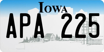 IA license plate APA225