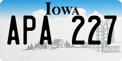 IA license plate APA227