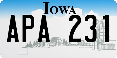 IA license plate APA231