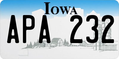 IA license plate APA232