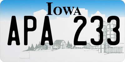 IA license plate APA233