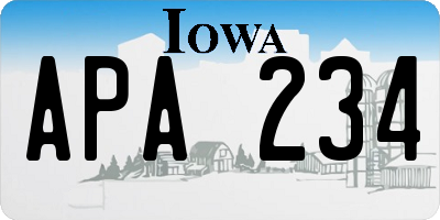 IA license plate APA234