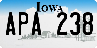 IA license plate APA238