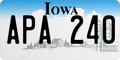 IA license plate APA240