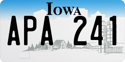 IA license plate APA241