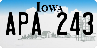 IA license plate APA243