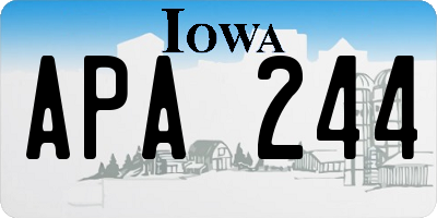 IA license plate APA244