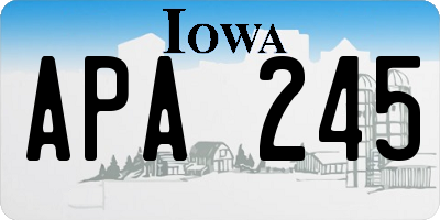 IA license plate APA245