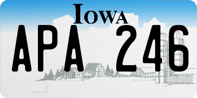 IA license plate APA246