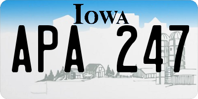 IA license plate APA247