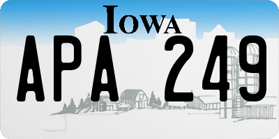 IA license plate APA249