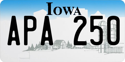 IA license plate APA250