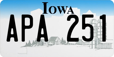 IA license plate APA251