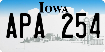 IA license plate APA254