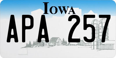 IA license plate APA257