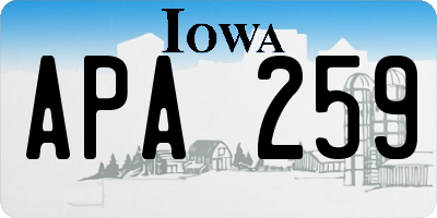 IA license plate APA259