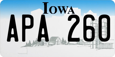 IA license plate APA260