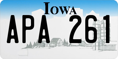 IA license plate APA261