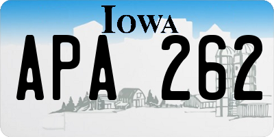 IA license plate APA262
