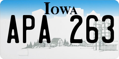 IA license plate APA263