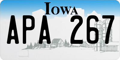 IA license plate APA267