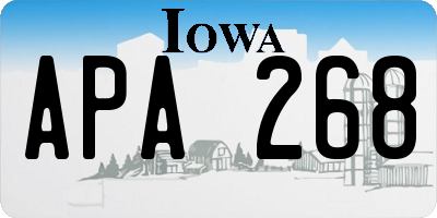 IA license plate APA268