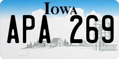 IA license plate APA269