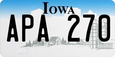 IA license plate APA270