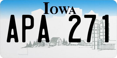 IA license plate APA271