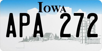 IA license plate APA272