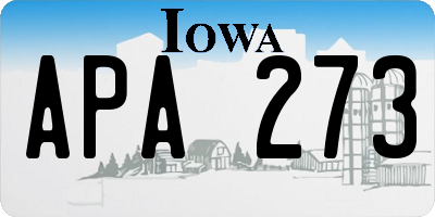 IA license plate APA273
