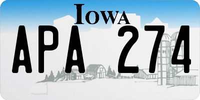 IA license plate APA274