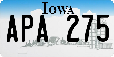 IA license plate APA275