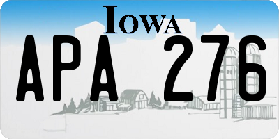 IA license plate APA276
