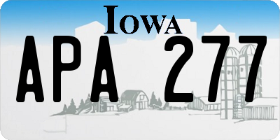 IA license plate APA277
