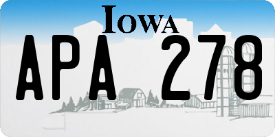 IA license plate APA278