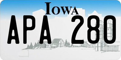 IA license plate APA280
