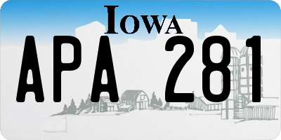 IA license plate APA281