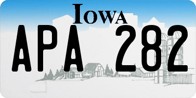 IA license plate APA282
