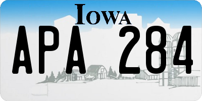 IA license plate APA284
