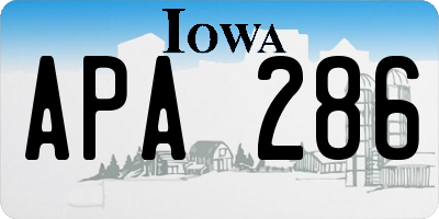 IA license plate APA286