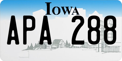 IA license plate APA288