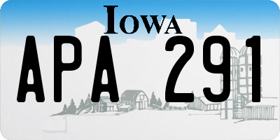 IA license plate APA291