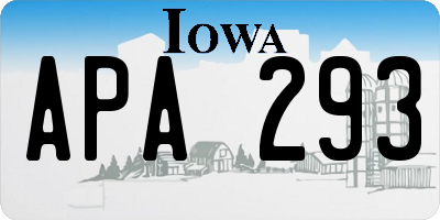IA license plate APA293