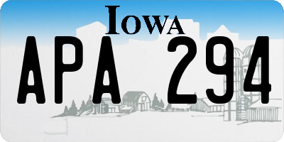 IA license plate APA294