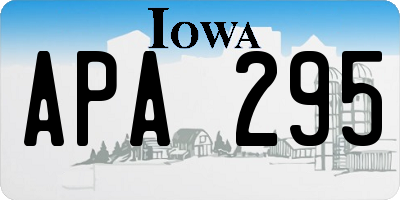 IA license plate APA295