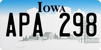 IA license plate APA298