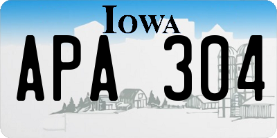 IA license plate APA304