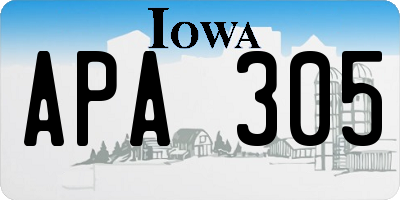 IA license plate APA305