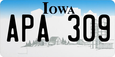 IA license plate APA309